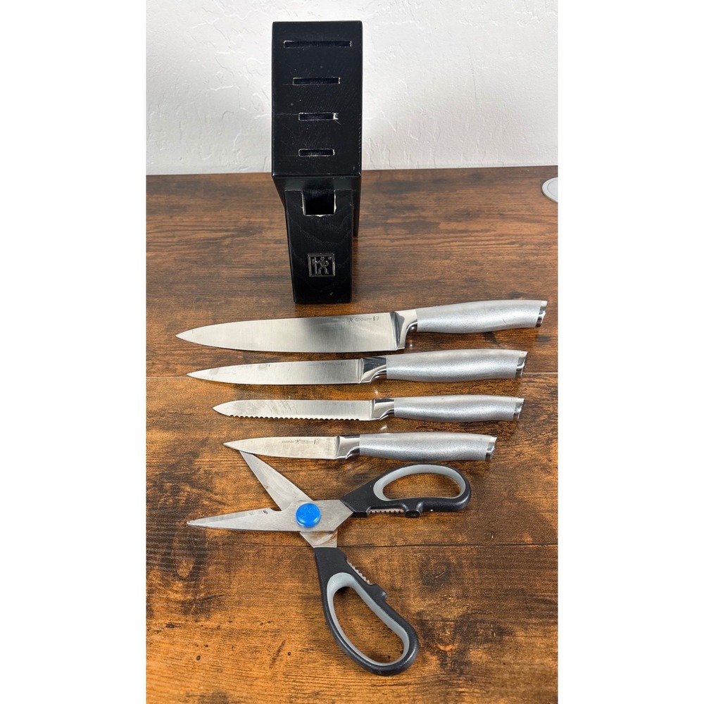 JA Henckels International Modernist 6‎ Piece Knife Block Set Stainless Steel